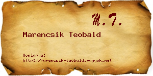 Marencsik Teobald névjegykártya